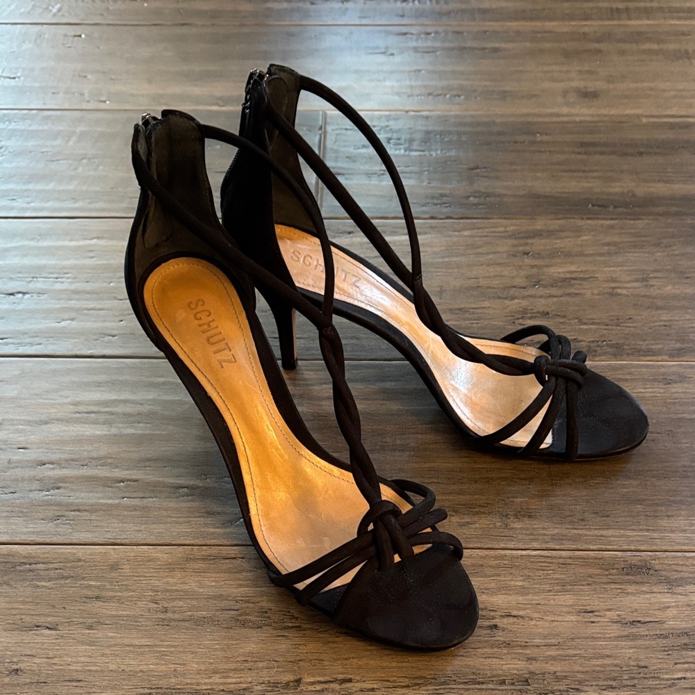 SCHUTZ Elegant Black Strappy Heels
